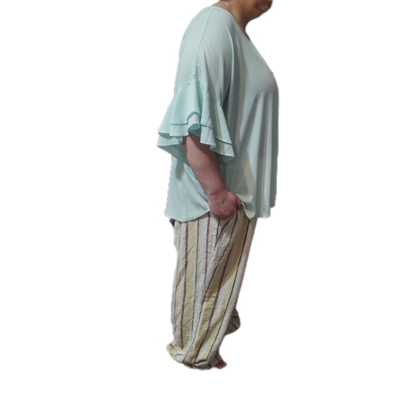 Cato Baby Blue Top and Multi color stripe Pant - Picture 2 of 5